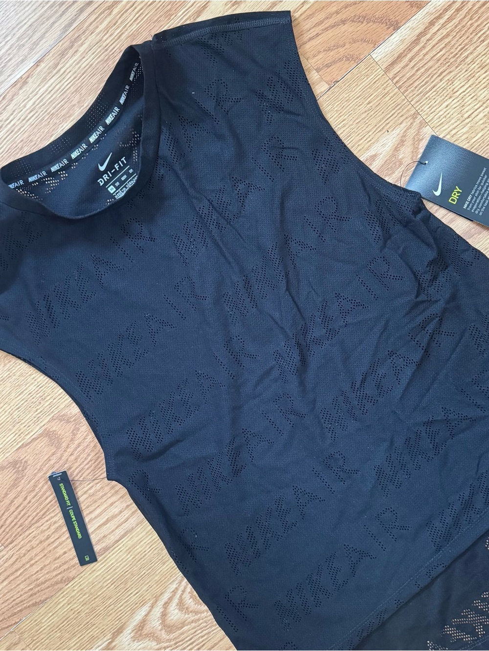 Nike Black Perforated Dri-FIT Sleeveless Tank